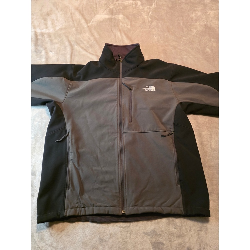 The North Face Softshell Jacket Mens Large Gray Apex Bionic Full Zip Coat